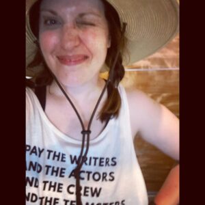 Allison Tolman Instagram - Tomorrow is my last day running the Sunset Gower picket line for TEN DAYS, because I’m going on something called a “vacation”. If you’ve been meaning to make it out to the front lines— come party with us! Otherwise- see y’all back soon. Cap’n Out.✌🏻