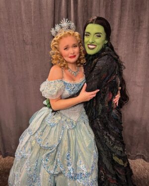 Amanda Jane Cooper Instagram - September 9th, 2023 with @maryspacekate on Broadway! 7 years after we bubbled and broomed up together on the National Tour. MK is so darn special. We grew up 20 minutes away from each other with mutual friends in PA, but @wicked_musical is what brought us together. 

She is generous, genuine & powerful on stage and off. To see the evolution of her Elphaba (and to be her friend irl)…just wow!! Playing together after we’d both grown and changed for good…a gift. Learning from her fashun…blessed.

Don’t miss MK’s episode on my new podcast A TIME TO LIVE. Episode 17. Link where you think it is. 😏

Love you MK!! 💚 #Happy20thAnniversaryWicked #Wicked20