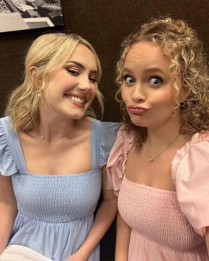 Amanda Jane Cooper Instagram - It’s giving bubble sisterhood. This queen! A phenom. A force. The voice. Her hilarity. So grateful to now know @mckenziekurtz. Run to the Gershwin to witness her brilliance! 

Thanks for being such a welcoming friend. Cheering you on always! #20thAnniversary 

Makeup by @steve_schepis 
Hair by @rachels_mane__flow