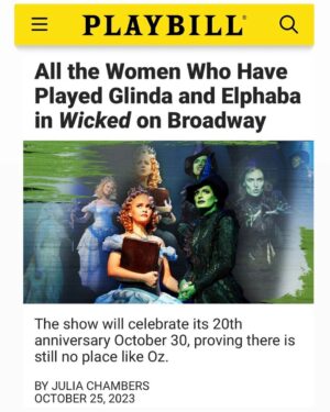 Amanda Jane Cooper Instagram - We have been changed for good. Thank you for this feature, @playbill. Always has been and always will be an honor. So much love for every one of these ladies! 

@wicked_musical 💚🫧

Photos by Joan Marcus

One of my fav shots with THEE @jackieburnsnyc, my first Elphie in 2011 on the Emerald City Tour and my first Elphie on Broadway in 2017. A legend she is! 🥹