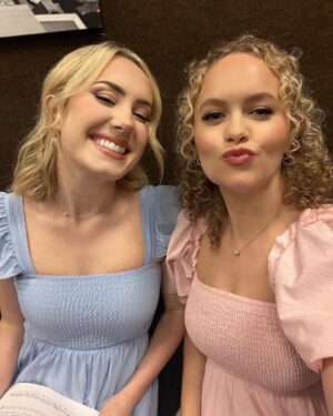 Amanda Jane Cooper Instagram - It’s giving bubble sisterhood. This queen! A phenom. A force. The voice. Her hilarity. So grateful to now know @mckenziekurtz. Run to the Gershwin to witness her brilliance! 

Thanks for being such a welcoming friend. Cheering you on always! #20thAnniversary 

Makeup by @steve_schepis 
Hair by @rachels_mane__flow