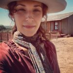Amanda Righetti Instagram - This cowgirl is going back in time 🤠 #setlife #farhaven 🎥🎬