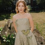Amelia Gething Instagram - One moth, two moth, three moth, four. This green dress, I do adore! 🧚🏼✨ With beautiful outfits from head to toe, what better place to be than the Mirthridate show! 🦋 ‘Twas a lovely day as the sun did shine, and everybody looked just divine 💚 Thank you so much for having me x
