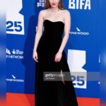 Amelia Gething Instagram - Taken before I got so pissed that I could barely walk 🥂 • Thank you so much @bifa_film for letting me attend my first ever film awards ceremony, and to actually be nominated was so exciting! I feel very honoured (& hungover) and I’m very proud of ‘Emily’ for receiving 4 nominations! • 💇🏼‍♀️💄 - @nadiaaltinbas @diorbeauty 👗💍 - @dior