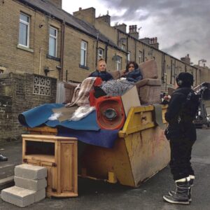Amy-Leigh Hickman Instagram - Can’t believe this was a year ago. Believe it or not this was our favorite place to film. I miss being on this skip making fun of @popsnaps whilst she laughs at our height difference. GLAMOUR.