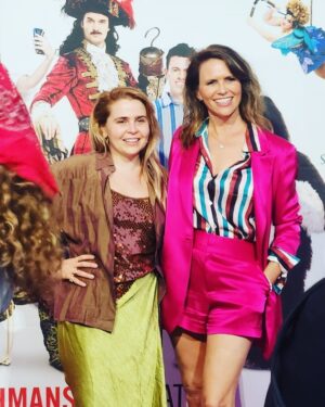 Amy Landecker Instagram - I brought my friend @mistergarf to opening night of Peter Pan Goes Wrong and only realized when we got there that she is the voice of Tink in all the Tinkerbell movies I love! That’s got to be some fairy magic! I can’t remember hearing that much raucous laughter in a theater in my entire life. My jaw still hurts. @peterpanbway @ctgla #peterpangoeswrong