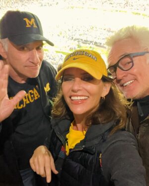 Amy Landecker Instagram - When the Nazi’s occupied Germany  they would let Jews leave if they were sponsored by an academic institution. Strange but true. My Grandfather Werner Landecker was one of those Jews. And the academic institution was the University of Michigan. They payed for his passage and he became a professor of Sociology there. My mom’s dad, Lyndon Welch was also a professor there, of architecture. My love and gratitude to U of M runs deep. Some of my favorite childhood memories were watching Michigan in the Rosebowl  Game New Year’s Day. Decades later I got to take my Dad to the Rosebowl and watch Michigan win in one of the most epic games of all time. Thanks to Lauren Hantz we got to watch in style. This will be one of the best memories with my Dad that I will ever have. Believe!!
GO BLUE!!💙💛