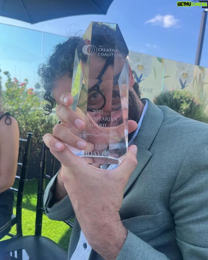 Amy Landecker Instagram - What a joy to watch my husband give my dear friend @arianmoayed a humanitarian award at the @thecreativecoalition luncheon yesterday. I have been friends with Arian and his wife @krissyshields since our theater days in Chicago and it felt so full circle to watch him be honored for his incredible career but more importantly his incredible activism, particularly with @waterwelltheater in NY. The Creative Coalition is all about keeping art accessible to everyone and I know no one who walks the walk more than Arian. Congrats!