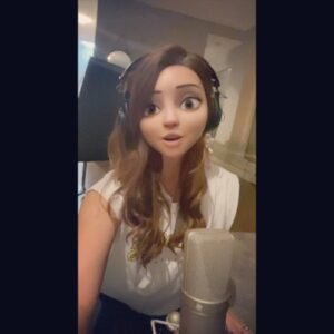 Amy Pemberton Instagram - Had to.... sorry! Sunday eve siiiiiiing...🥰 #sorryneighbours @disneyfrozen #snapchatfilters🥺 #animationgoals #forthefirsttimeinforever @neumann.berlin#yupthatsmeheehee