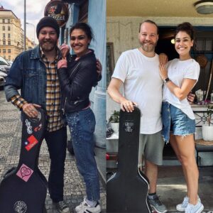Andrea Kalousová Instagram - Tyhle dvě fotky od sebe dělí 4 roky. Před 4 lety jsem nahrála svůj první cover Stand by me. V té době neznalá hudby. Hledala jsem někoho, kdo by mi tam nahrál kytaru. Moje kamarádka @beegocz sehnala Čendu (Kterej se sice jmenuje Lukáš, ale nikdo mu neřekne jinak než Čenda.) Čenda přišel do studia na první dobrou nahrál kytaru a hned zas šel. Pomohl mi tenkrát zcela nezištně a nic za to nechtěl. Rok zpět mi volá Beego a říká mi, že by Čenda potřeboval pomoc. Byl v hudební soutěži a výhrou byly peníze na tvorbu. Pro mě možnost, jak mu jeho tehdejší laskavost vrátit zpět. A tak se nám společnými silami na instagramu podařilo dát Čendu na první místo. Takže poděkování dnes patří i vám. O půl roku později jsme se s Čendou potkali a on mi říká, že pro nás napsal písničku. Můžete si ji jít poslechnout. Jmenuje se Nebudu sám. Doufám, že ve vás vytvoří stejně hřejivý pocit s jakým jsme ji pro vás nazpívali. Díky za vše. :) @lukas.gruner Tobě taky Fuksíkuuuu produkce: @tomas.fuchs.77 Tobě taky @leonardomusic_cz 🤘