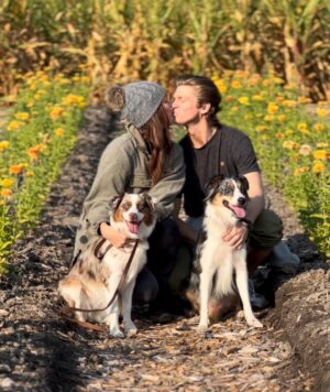 Andrew Francis Instagram - Happy 🇨🇦 Thanksgiving 🦃 

We had fun today at the Pumpkin Patch + Corn Maze w/ the pups @mystic.spirit.dogs and grandmama 🌽🎃 

.
.
.
#pumpkinpatch #cornmaze #vancouver #chilliwack #australianshepherd #influencer #creator #fall #autumn #fallfamilyphotos #familyphoto #spirituality #love