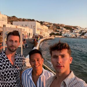Andrew Neighbors Instagram - Santorini is my favorite so far. @mikeychen @matt.suave 

Slightly more available on my onlyfans but don’t get your hopes up. Lol.