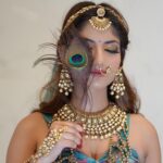 Angel Rai Instagram - तुम प्रेम हो ,तुम प्रीत हो , मनमीत हो कान्हा मेरे मनमीत हो 🙏 Happy Janmashtami to everyone 💕 Make up by :- @makeover_sonam123 Click by :- @mahi_dewasi_99 #angelrai #foryou #trending #viral #janmashtami #happyjanmashtami #radheradhe #krishna #wings #instapic #traditional