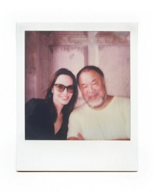 Angelina Jolie Instagram - I have this up in my home. Makes me smile and think of the brave creative spirit that is Ai Weiwei. My friend @jr took this when we all found each other in Venice and Ai was beginning the project that is now being shown. 

#AiWeiwei @aiww @berengostudio