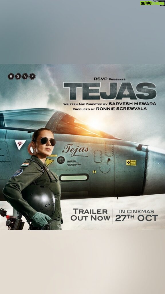 Anshul Chauhan Instagram - Ab aasman se dushman pe waar hoga, ab jung ka elaan hoga! Ye woh Bharat hai, jisko chhedoge toh woh chhodega nahi! 🇮🇳 #TejasTrailer out now. #Tejas In cinemas on 27th Oct. #BharatKoChhedogeTohChhodengeNahi #IndianAirForceDay #TejasOnIAFday To the fearless warriors of the skies, a very Happy Indian Air Force Day! 🚀👨‍✈️ @indianairforce @kanganaranaut @sarveshmewara @rsvpmovies @ronnie.screwvala @varun.mitra @ashishvidyarthi1 @nair.vishak @shashwatology @rangoli_r_chandel @zainabburmawalla @pashanjal @nonabains @zeemusiccompany