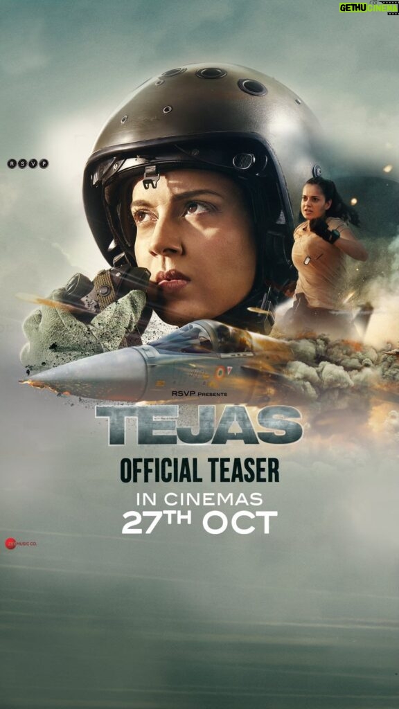 Anshul Chauhan Instagram - She is ready to take off, for the love of her nation kyunki agar Bharat ko chhedoge toh chhodenge nahi! 🇮🇳🛫 Trailer out on Indian Air Force Day, 8th October. #TejasTeaser #BharatKoChhedogeTohChhodengeNahi #Tejas In cinemas on 27th Oct. @kanganaranaut @sarveshmewara @rsvpmovies @ronnie.screwvala @indianairforce @varun.mitra @ashishvidyarthi1 @nair.vishak @shashwatology @rangoli_r_chandel @zainabburmawalla @pashanjal @nonabains @zeemusiccompany @mghnaa @rohitrchaturvedi @rohedkhan__ @tanvivgoel @shreya___agarwal @rashmi.utreja @harikvedantam_dop
