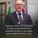 Anthony Albanese Instagram – We’re giving workers a right to disconnect, so you’ll be protected from unreasonable contact outside of work hours. Parliament House