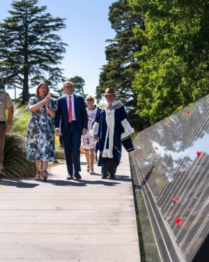 Anthony Albanese Instagram - The heartbreaking stories of Australian prisoners of war have been commemorated here in Ballarat for 20 years. 

This memorial reminds us of the sacrifice, courage and mateship of those who served our country in war. 

Of their perseverance and their hope. 

Their stories needed to be told. And to keep being told. Lest We Forget.

——
With: @catherine_kingmp, @julianaaddison, @michaelasettle, @marthahaylettmp