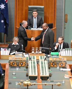 Anthony Albanese Instagram - Working with Papua New Guinea, we can build a more secure region and a better future for both our countries. 

Today, we marked an historic moment with Prime Minister Marape being the first Pacific island leader to address our Parliament.

As close neighbours, friends and partners, there’s so much we can achieve together.