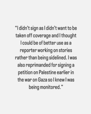 Antoinette Lattouf Instagram - Testimonies from journalists who didn’t - or couldn’t - sign the letter calling for greater scrutiny in the reporting of the violence unfolding in the Middle East. 

There were too many responses to include all of them but you get the idea. 

They come from journos in TV, print and online newsrooms, across both commercial and public broadcasters. 

The aim with sharing these is to give you a glimpse of the pressure some journalists are under and to make it clear that even though many didn’t sign the letter publicly, they support the letter privately.