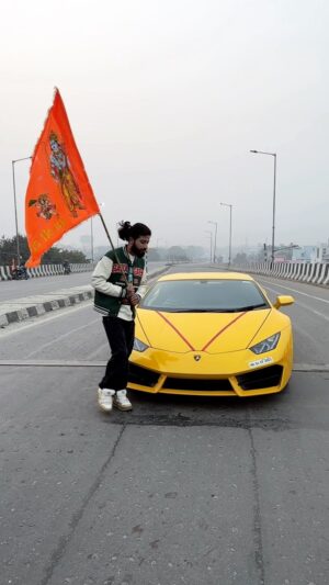 Anurag Dobhal Instagram - Jai Shree Ram ❤️🚩 
Ayodhya 📍👑
.
.
.
#theuk07rider #jaishreeram #rammandirayodhya #lamborghini