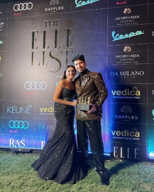 Armaan Malik Instagram - Incredibly honored to receive the 'Elle Impact: Music' award from @elleindia tonight. A special thanks for recognizing my musical journey.✨

Wearing: @kanikagoyallabel 
Jewellery: @isharya 
Shoes: @giorgioarmani
Styling: @malvika_tater 
Pictures: @shreyansdungarwal 

#TheElleList #ArmaanMalik
