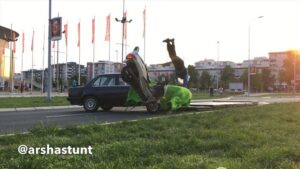 Arsha Aghdasi Instagram - My style in motor crash😄⭐️
I love my job ❤️.
Dont forget helmet when you drive 🛴 😄. And fasten your seatbelts maybe you fly.
——————
یکمی تصادف کنیم کیف کنیم....
یعنی من تصادف میکنم کیف میکنم.
امید وارم همیشه سالم باشید و کلاه ایمنی و کمربند ایمنی فراموش نکنید و گرنه سوت میشید😎.
#ارشا_اقدسی #arshastunt #arshaaghdasi  #stuntlife #standupforstunts #kotigobba3 #bikecrashes #iranianstuntcoordinator