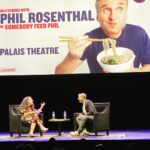 Ash London Instagram - When I was pregnant in lockdown, Adrian and I binged ‘Somebody Feed Phil’ and pretended we were travelling the world and eating glorious food like old times. Last night I got the chance to host a conversation with our hero @phil.rosenthal, who reminded me that above all - people matter - and our lives are infinitely better when we share them! He also made us all laugh and it felt really bloody good.
