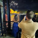 Ash London Instagram - An absolute cracker of a night hosting @vividsydney ‘lights on’ for my friends at @destination_nsw ❤️❤️❤️ Fireworks! Lights! Amazing food! Hooray! Also got to spend the night laughing with my gal @lovechloejane + new bestie @benmammone16 Thanks @paulinedemirjian for making me look pretty Outfit from @gormanclothing duh (and 20% off woohoo) Quay Restaurant