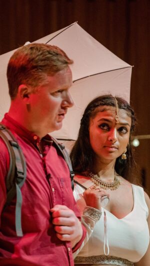 Ashnaa Sasikaran Instagram - Now touring: A Tale of Orpheus & Eurydice 🤩🎶 This 45-minute show features a whole variety of musical styles — here’s Ey Sandakaara sung by Ashnaa Sasikaran. 

It's also the perfect intro to #ONOrpheus (Monteverdi re-imagined), which tours our main stages this Autumn, in collaboration with @southasianartsuk 

Cast and creative: @ashnaa_ns, Nicholas Watts, Kavi Pau, @menditabla, @simonejib, @jaz_manville, @hannah__hend

You can still catch it at:
@nationalcentreforearlymusic
@royalnottingham
@the_lowry
@fruitmarkethull
@leicestermuseums
@universityofleeds 
@slung_low 
...and more.
.
.
.
.
📸: @tomarber #OperaNorth #Opera #IndianClassical #HowardAssemblyRoom #Umbrella #OrpheusAndEurydice
