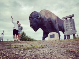 Ashton Kutcher Instagram - Occasionally we all need to see the worlds largest buffalo to put things into perspective. Thank you to the great state of North Dakota. Ps… be sure to see the Medora Musical if ever in that part of the country!