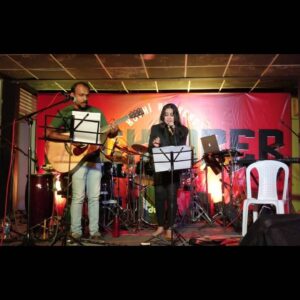 Aswathi Menon Instagram - #Throwback
When Kochi Rockers conducted "Rocktober" at Riverbourne Center in Tripunithura. 
To a few who know, I used to sing way back with 'Kalinga' We were the resident band at Taj Malabar  in the year 2001...
Rocktober was absolutely nostalgic, meeting the kochi rockers who keep the Kochi Rock scene alive created some new memories to cherish a lifetime... 
Brought back some fond memories with a few un plugged covers with the brilliant @parameswarsumesh
Getting up on stage and performing after such a long break.. 
Thought would share ❤️