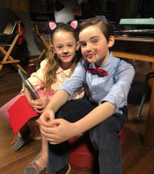 Benjamin Evan Ainsworth Instagram - Story Time fun with the amazing Amelie Bea Smith. My sister on screen and best friend behind the scenes of @thehaunting 🥰

#thehauntingofblymanor #netflix #perfectlysplendid #deaddoesntmeangone #gothicromance #intrepid #amblin #paramount #mileswingrave #florawingrave