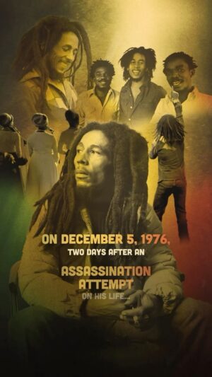 Bob Marley Instagram - On December 5, 1976, two days after an assassination attempt on his life, Bob stepped on stage at the Smile Jamaica Concert. Discover the story of the legend who changed the world. See the new trailer for @OneLoveMovie TOMORROW. #BobMarleyMovie #OneLoveMovie