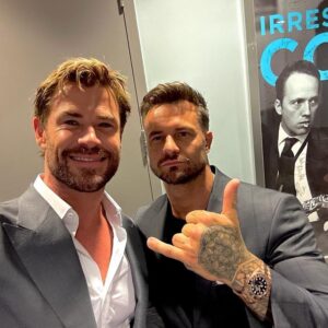 Bobby Holland Hanton Instagram - Congratulations yet again to the big dog for Extraction 2 what a film, you and the whole team smashed it out the park!!!! Go see it on Netflix now if you love action and a really good looking action star!!! We added a filter on this picture that makes my head look tiny and Hemzy’s a little bit bigger than normal haha. Well done to the amazing stunt team and every department involved.