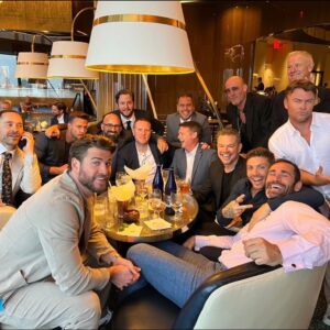 Bobby Holland Hanton Instagram - What a crew!! Legendary few days catching up with all this lot for Extraction 2 press tour! @netflix #extraction2 #presstour #whereshemzy