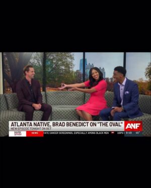 Brad Benedict Instagram - Thanks for having me this morning, @lanajharris and @brooksbaptiste, bright and early! ☕️🌞 It’s a huge treat to come back home to #Atlanta and be welcomed on your show. I’ve logged a lot of miles chasing dreams, so far, but here I am, right where it all started. 
@atlantanewsfirst 
@peachtree_tv 
.
.
Link in bio for full interview and don’t forget to catch a new episode of #theovalonbet tonight at 9pm on @bet.