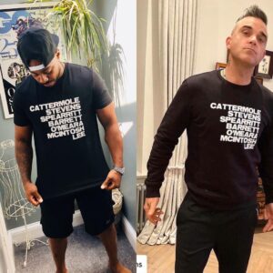 Bradley Mcintosh Instagram - Thankyou @slimsonstore for sending me this #sclub inspired T-shirt designed by the nations coolest uncle @robbiewilliams 🤙🏾😁