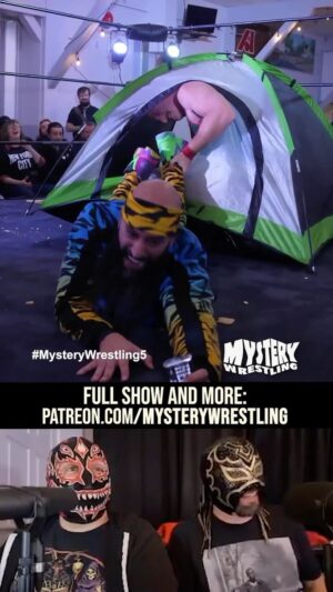 Brandon Bogle Instagram - Pro wrestling inside of a tent! #mysterywrestling #prowrestling #tent #camping #campinglife #indie #wrestling #manscout #funny