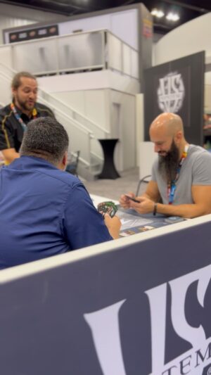 Brandon Bogle Instagram - Stop overthinking. Have fun.

My head is so shiny 🪩
#GenCon2023