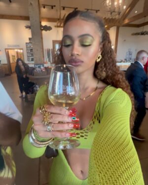 Bria Bryant Instagram - october’s finest 🍂🎃🍷
•
•
Dress: @murciuk 
Nails: @nailz_bylia 
Hair: @majonhair
