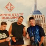 Brian Button Instagram - Two absolutely ridiculous(aka "bust") pictures, with 2 people that I truly admire and looked up to. @shemp_malone and #ChrisKanyon. Incredible memories while looking like a total jobber in my toxic avenger shirt(which I loved) and whatever the hell that hair and goatee was with Bruce...and a inside joke doing the robot at the empire state building with Kanyon and Iron Weber. #throwback #beforethemachine #innovatorofoffense #whobetta #ash #groovy #evildead #armyofdarkness