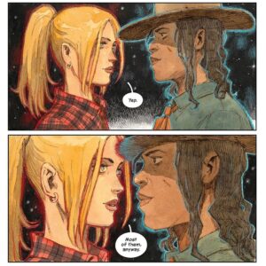 Brian K. Vaughan Instagram - For the last two years, I’ve been collaborating with artist @niko_henrichon and SAGA letterer Fonografiks on an epic new graphic novel, and now you can read the first 225 pages (!) for FREE (!!) at the 🔗 in my you know what. SPECTATORS is an unconventional ghost story for adults, a supernatural/sci-fi/horror/romance about two spirits from very different pasts haunting our terrifying future. We hope to release a print version someday, but why wait when you can watch us finish our story in “real time” this year over at Exploding Giraffe, where we also have a ton of bonus content, giveaways, signing opportunities, etcetera. A lovely group of readers has gathered over there, so I hope you’ll swing by and say hello. And yes, never fear, Fiona and I are hard at work on this year’s new issues of SAGA! Stay tuned for more details, and thanks for your continued kind patience. You rule. #spectators #graphicnovel #digitalcomics #boo