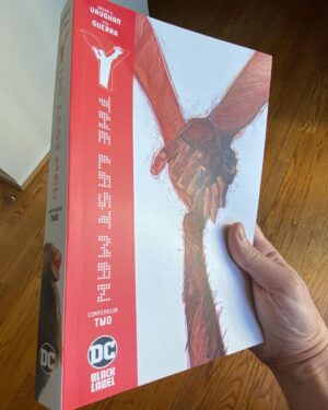Brian K. Vaughan Instagram - Available at your local comic shop tomorrow, the second and final phonebook-sized, softcover compendium of Y: THE LAST MAN! If you’re one of the millions of viewers who dug our gone-too-soon adaptation (still available to watch on Hulu!), here’s your chance to see what might have become of Yorick, Agent 355, Doctor Mann & friends after that last episode’s beautiful cliffhanger. I like to think that both our characters and the creative team behind the comic evolved a great deal over our series’ six years, and I remain in particular awe of what co-creator @pia.guerra did with our final issue. Thanks to everyone behind the scenes at DC’s Black Label for doing such a lovely job with this latest collection. #ythelastman #dccomics #yliveson