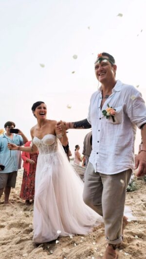 Briana Evigan Instagram - Part 1: The wedding 
Karma you blessed us with your beauty for an entire week. This was just one evening of glory, and considerably the best night of my life. 

You took care of our wild, crazy gang of 192 humans 24 hours a day never missing a beat. The energy behind the hospitality and actual connection we got to feel from every staff member was unfathomable. Friendships were created, lasting soul connections, a week shared of deep unconditional love. Unforgettable. 

I reached out to the owner John Spence 9 months ago after one amazing night at Karma 11 years ago. We hadn’t talked since, I told him I wanted to get married at his spot and he immediately said yes. 

The team took over, we did very little other than show up, make a few surprises and pick some music to create moments of intimacy - Which I’m a huge fan of. As my husband always says “plans are for people that don’t know what they’re doing” I couldn’t agree more, and this week was proof. Let go, trust, enjoy, be present, don’t have expectations. As 2 people that don’t love making plans other than for work, together we all created an evening of absolute magic. 

Dancing, crying, laughing, speeches, debauchery, deep chats, kisses, the sweatiest hugs of all time, loss, love, two souls got to join forces and families that will forever be strong together lifting each other up and always showing up for each other. 

I feel more grateful than words could describe, luckier than ever. But I know it takes a lot of good humans, a lot of right choices in life, a lot of hard work with family and friendship to land where we all landed. I give credit to all of those in our lives to have gotten us here, to live in love and to spread it where ever we go. We will continue walking to the beat of our own drum and hopefully be contagious to many, as many have been to us. Biggest thanks to my Mom, Dad, Karin, Chris and John for shaping us 2 kiddos into who we are today. 

Thank you, on repeat, Damien for being the man I truly knew… love was worth waiting for. You feel love, it’s in you, it’s undeniable and then you choose love and I’m so glad I chose you. ♥️

More to come…  this is just the beginning.