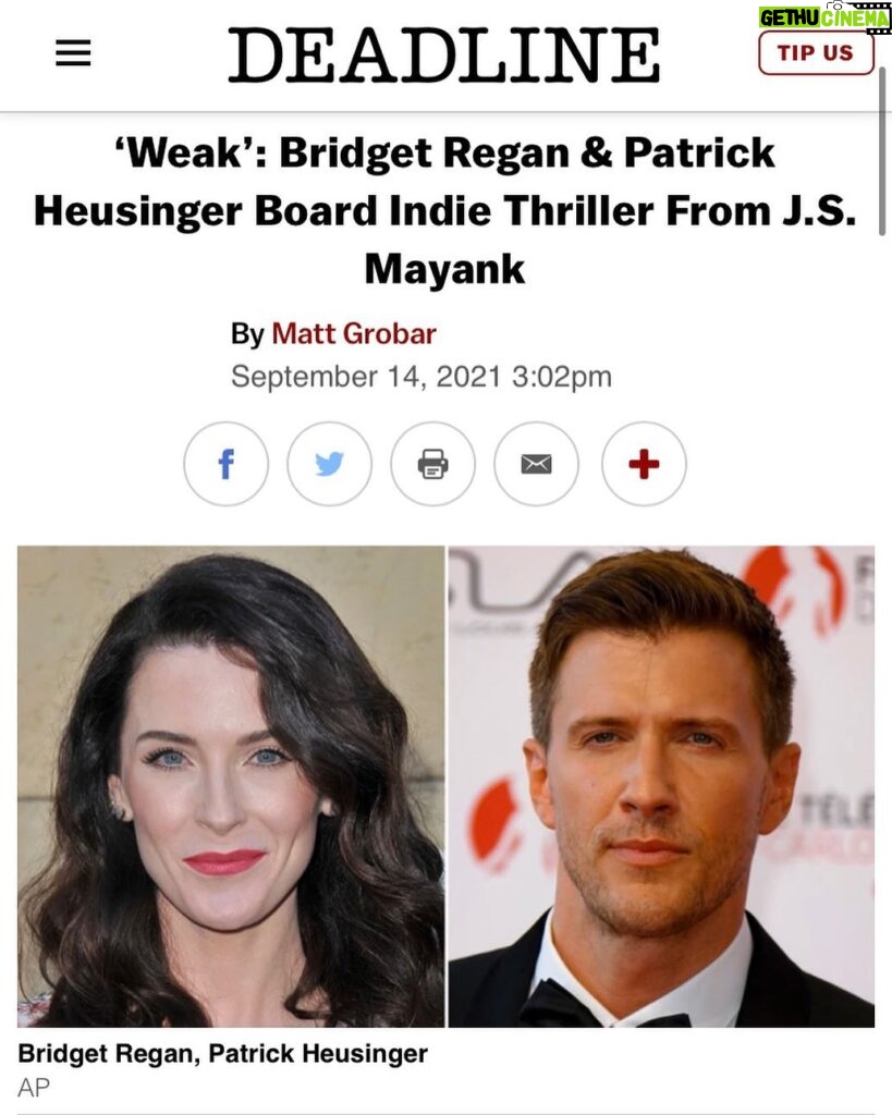 Bridget Regan Instagram - Truly honored to be a part of @weakthemovie. Thank you @officialkatherinecastro and @jsmayank.