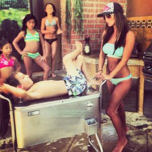 Brittany Thompson Martinez Instagram - Counting down til schools out and our summertime pool parties are in full effect. #summertime #summertimeinthelbc #lovemyfam #blessed #fitmom #singlemom #danceparty #poolparty #cheers #family #summerfun #friends #adventures #memories