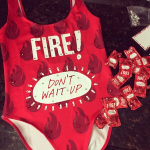 Brittany Thompson Martinez Instagram - When hot sauce is life 🤣 #shenanigans #halloween #tacobell #hotsauce #fire #misstacobell @tacobell #losangeles #california #weekend #costume #fastfood #tacobellhotell @tacobellhotell