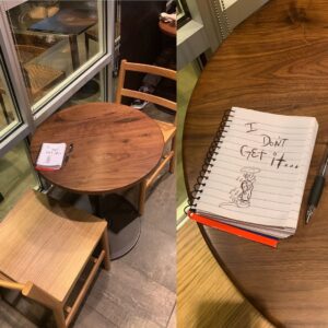Brody Stevens Instagram - Notebook and pen left unattended for 90 mins at Starbucks. ✍🏻 I took a closer look. I guess they Don’t Get It? #myLifeStory