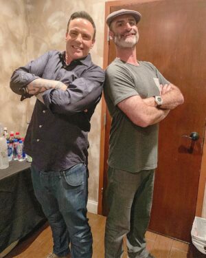 Brody Stevens Instagram - Vanilla Ice & Brode! Rob pumped me up for the late show! 🎤 #NewPal #GoodGuy